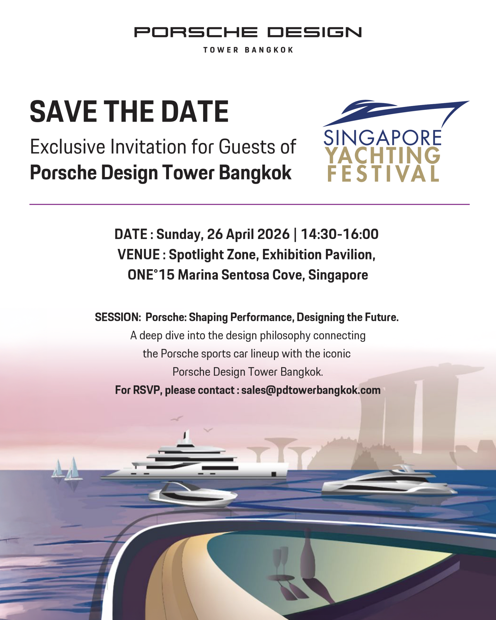 Porsche Design Tower Bangkok takes centre stage at Singapore Yachting Festival 2026