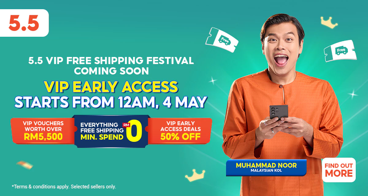 Unlock Early Access to 5.5 Deals from RM5 with Shopee VIP