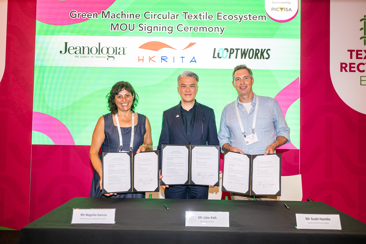 香港紡織及成衣研發中心與Jeanologia及Looptworks簽訂合作備忘錄 共建「Green Machine」循環紡織生態系統 邁向紡織品循環回收新里程